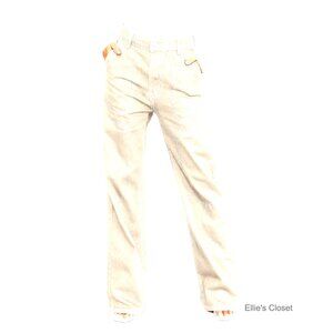 Stretch Denim Cargo Jeans Mid Waist Wide Leg Pants with Pockets